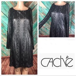 Vintage Cache Gunmetal Lace Dress